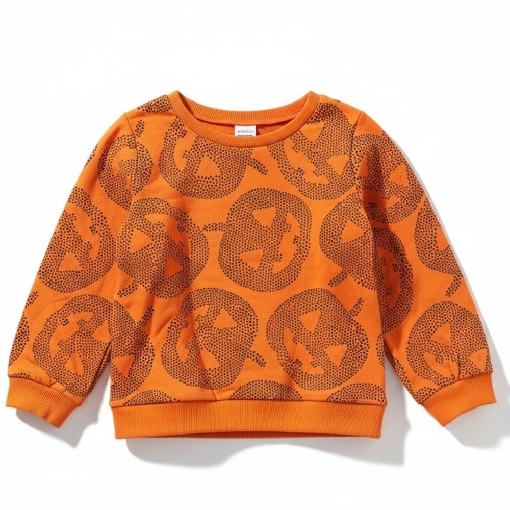 Carter’s Pumpkin Jack-O-Lantern Sweatshirt Kids Halloween‎ Crewneck Cotton NWT